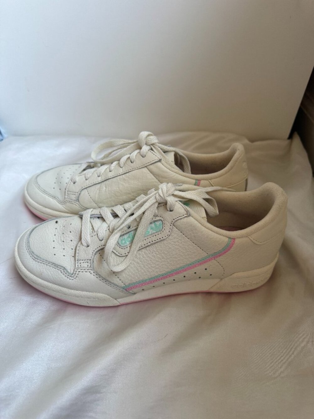 Adidas Continental 80 Off White True Pink Clear Mint Womens 7 (BD7645)